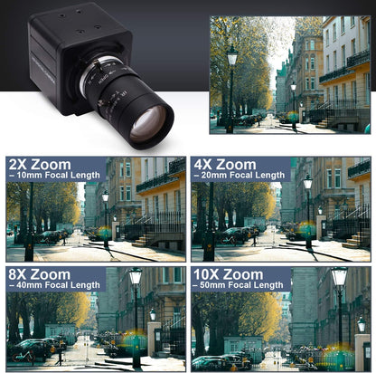 Svpro USB Web Camera 5-50mm Handmatig Zoom Varifocal 4K High Definition Mini Box Cmos USB Camera HD