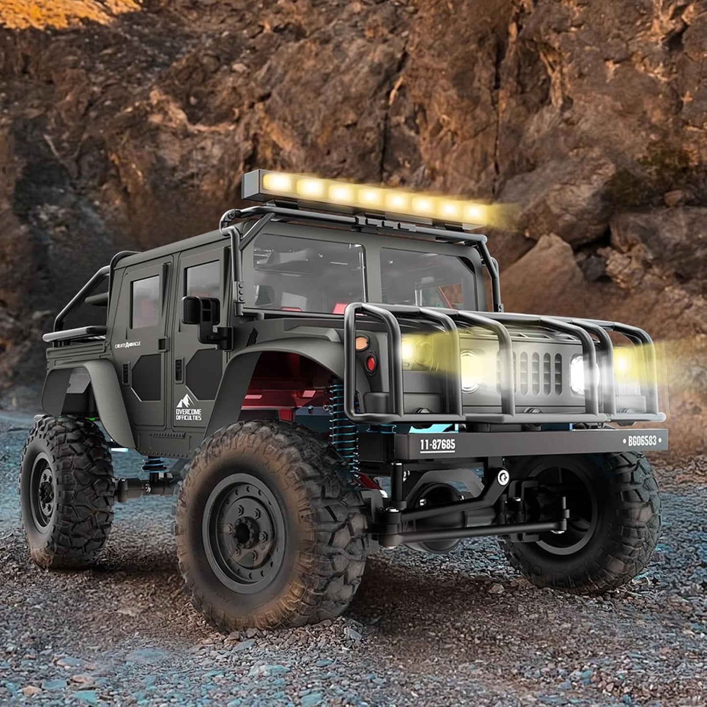 SIMREX 1:12 Schaal All-Terrain Afstandsbediening Auto, 4WD RC Auto's met 2,4 GHz, RC Klimtruck, IPX4 Waterdicht Off-Road Voertuig met Twee Oplaadbare Batterijen, Voor Kinderen Tieners Volwassenen