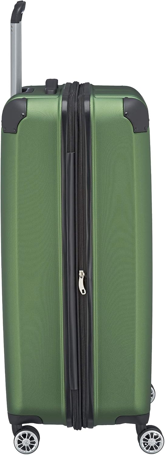 Travelite Koffer met 4 wielen L met TSA-slot+uitbreidingsvouw, bagageserie CITY: robuuste hardshell trolley met krasbestendig oppervlak, 073049-80, 77 cm, 113 liter (uitbreidbaar tot 124 L), groen