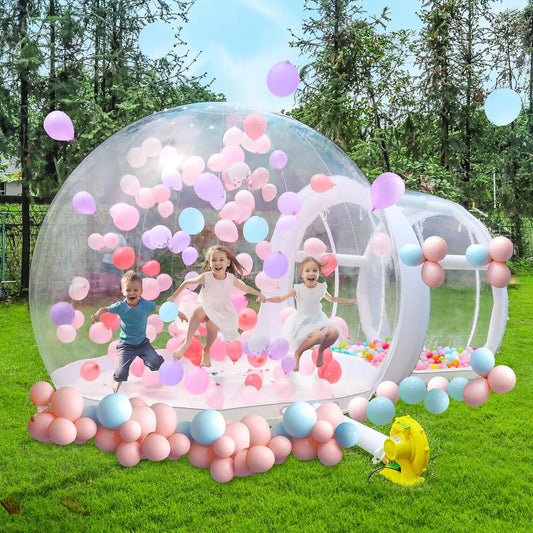 Opblaasbaar bellenhuis 3 m, TPU bellentent voor kinderen en volwassenen, met blazer en pomp, bubbelhuis voor binnen en buiten, tuin, achtertuin, verjaardag, bruiloft, feest