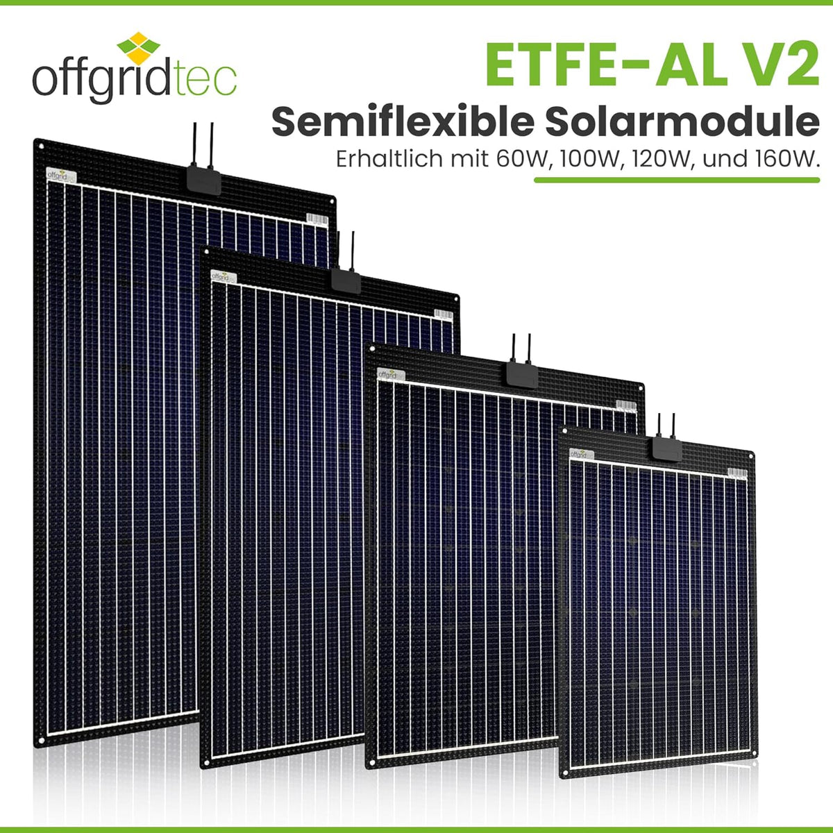 Offgridtec ETFE-AL 160W semi-flexibel 18V zonnepaneel V2