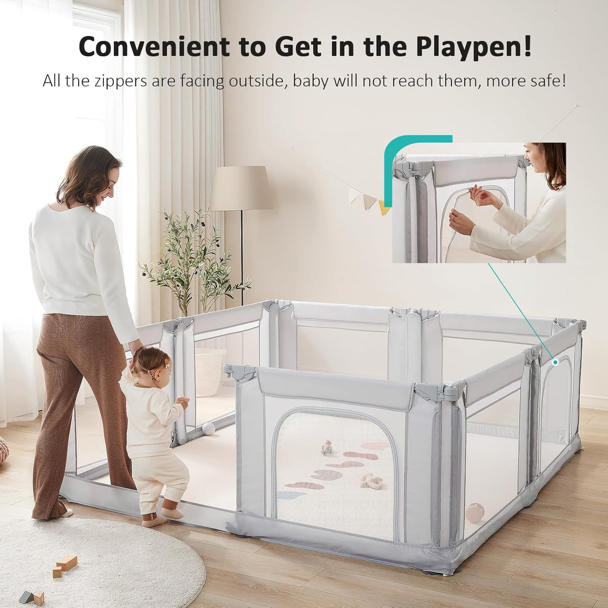 Playpen, light grey - QUORE