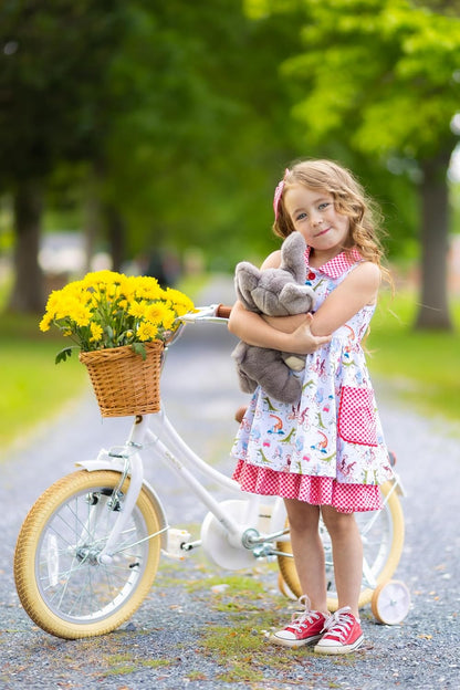 Glerc Meisjesfiets Met Mand voor Kinderen van 3-10 Jaar, 12 14 16 18 20 Inch Met Bel en Stabilisatoren, Diverse Kleuren