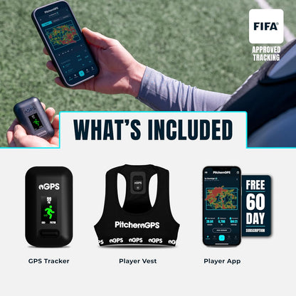 PitcheroGPS Fitness Tracking-pakket, GPS-sporttracker-vest en 12 maanden abonnement, voetbaltrainingsuitrusting (Adult XL)