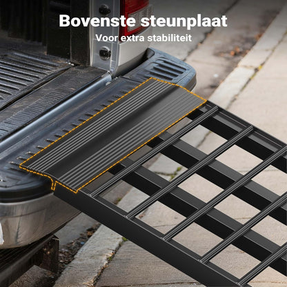 Oprijplaat aluminium opvouwbaar – 274cm 680kg – motoroprijplaat oprijsteun oprijplank