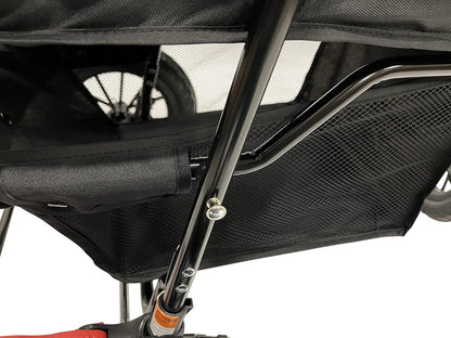 PETIQUE Chinook Zwart | Luxe hondenwandelwagen | Vouwen met één hand | 12" Eva-banden voor en achter voor extra comfort | Reflecterende binding | Houdt huisdier tot 23 kg | Dierendrager
