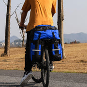 3-in-1 Fietstas - Fietstassen - Dubbele Fietstas - Multifunctioneel Bagagedragertas - Scheurvast - Grote Bagagetassen - met Regenhoes - 70L - Nylon - Blauw