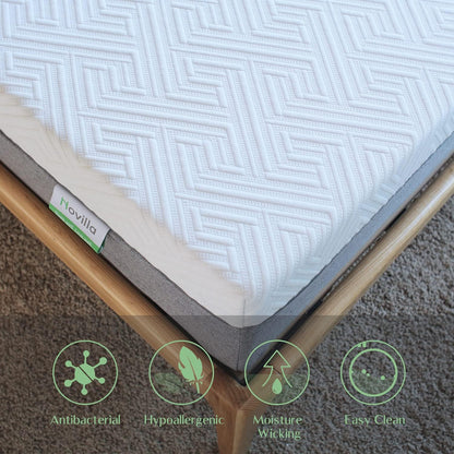 Novilla Matras 140 x 200 cm H3 gel traagschuim koudschuimmatras 7 zones schuim rolmatras bamboevezels ademend Oeko-Tex 18 cm