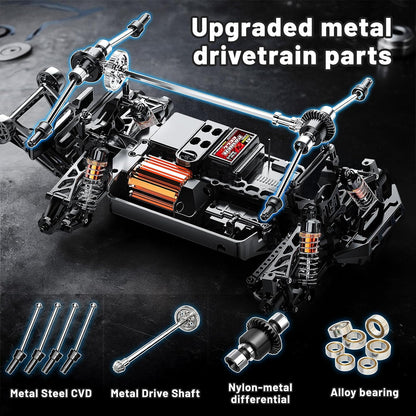 RC Auto 1:14 Off-Road Monstertruck – RC Truck – Afstandsbediening Auto – 4WD Buggy – 4x4 RC Voertuig – 40 km/u Snelheid – Waterdicht Met Metalen Schokdempers