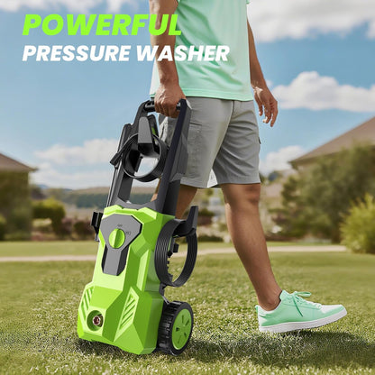 Hogedrukreiniger – Drukreiniger – Elektrische Reinigingsspuit – Waterpistool – Terrasreiniger – Borstelloze Motor 2000W – 135 Bar Met 4 Sproeiers & Schuimspuitpistool