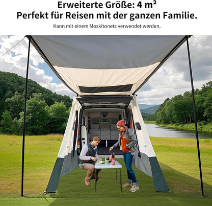 VW Tent 200 x 200 x 205 cm, Baktent Geschikt Volkswagen T5/T6, Caddy Tent Achterkleptent Voor 2–3 personen, Waterdicht tot 3000 mm, Achtertent VW T5 Ideaal VW Campingaccessoire.
