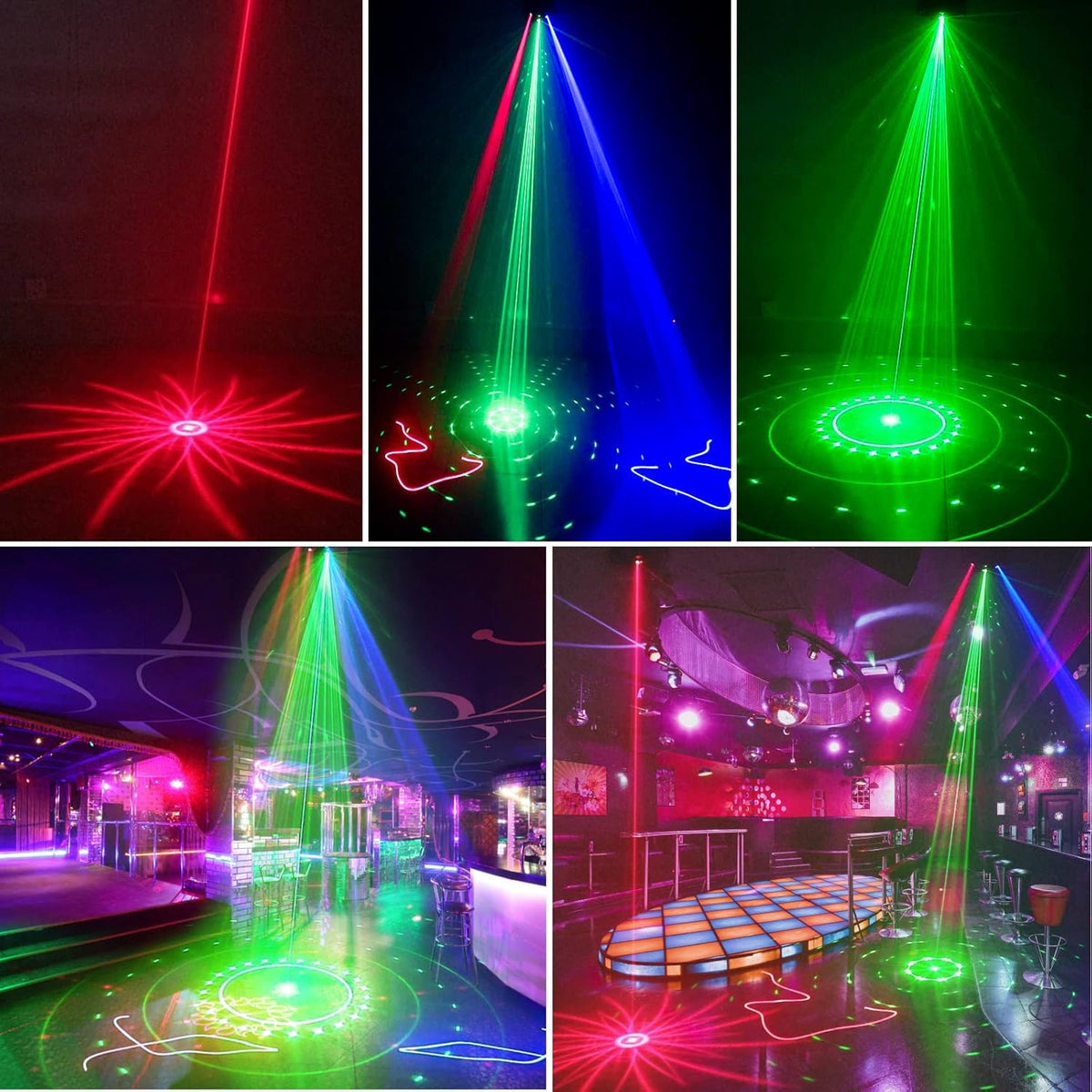 Disco Light Party Light, 3D RGB Animation DMX Effect Spotlight, LED Light, Music Controlled DJ Projector, For Karaoke, Family Gatherings, Wedding, Birthday, Halloween - QUORE