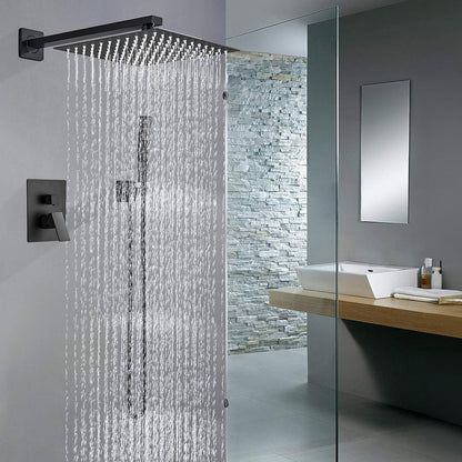 Sanitemodar Inbouwdoucheset van Zwart, Inbouw-douchearmatuur met 30 x 30 cm Hoofddouche, Inbouwdoucheset met Handdouche
