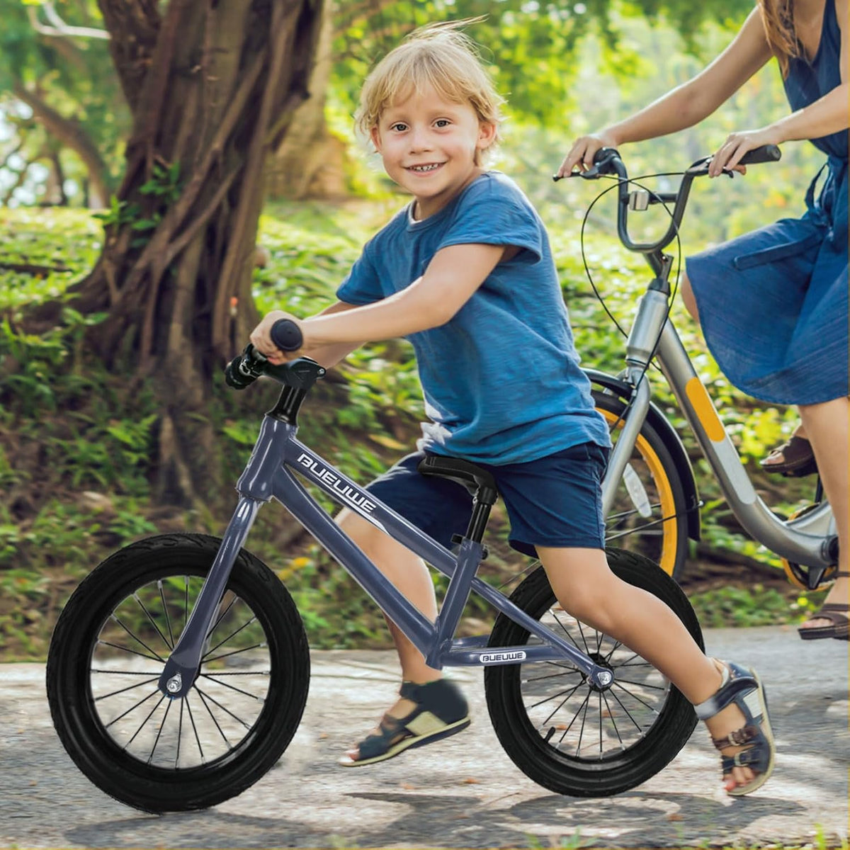 16 inch Loopfiets voor 4-8 Jarige Jongens en Meisjes - Lichtgewicht Koolstofstalen Frame, Verstelbare Stoel, Luchtbanden