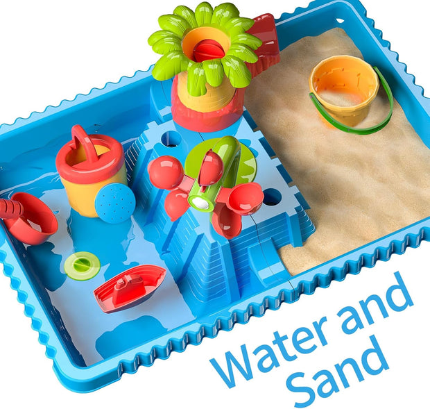 Watertafel - Watertafel Speelgoed - Waterspeeltafel - Zandmachine - Activiteitentafel - met 27 stuks - Accessoires - Volledig Spel - Zomerspeelgoed - voor Kinderen - Buiten - Blauw