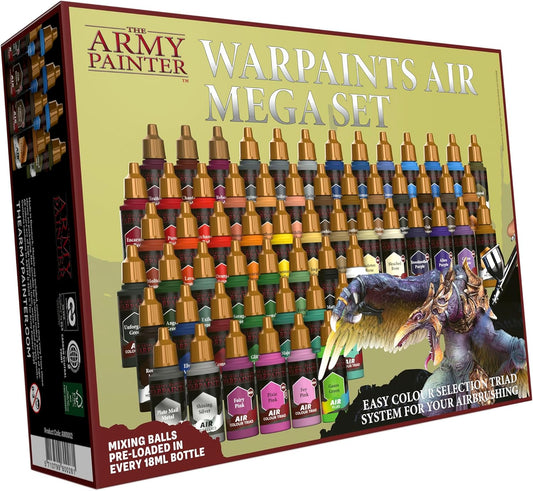 The Army Painter Warpaints Air Mega Set, 60 Airbrush Acrylverf Set 18ml, Inclusief 9 Metallics En 1 Fluorescerende Kleuren, Modelbouwgereedschap Voor Warhammer 40k-figuren En Dnd
