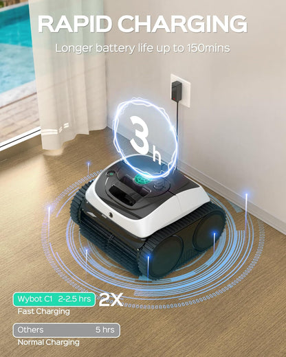 <font dir="auto" style="vertical-align: inherit;"><font dir="auto" style="vertical-align: inherit;">        WYBOT C1-01 Wireless Pool Robot (2025 Upgrade) for Buried and Above Ground Pools, 4-in-1 Wall and Water Control, 150 min/150 m², Intelligent Naviga