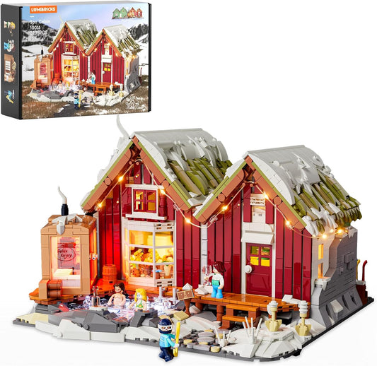 IJsland SPA-cabine met LED - 2235 stuks winterse Noordse grashuisset met sauna en warmwaterbron, splitbare rijhuizen, meeslepende Noordse cultuur, thuisdisplay
