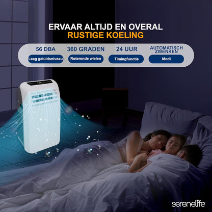 Mobiele Airconditioner – Draagbare Airco – Mobiele Airco – Verplaatsbare Airco – Airco – Wit – 4-In-1 Koelen, Verwarmen, Ventileren & Ontvochtigen – Inclusief Raammontage Uitlaatkit