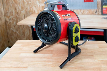 Ventilatorkachel 3000 W Voor Max. 40 M² – Werkplaatskachel – Werkplaatsverwarming – Heteluchtkachel – Bouwkachel – 2 Warmtestanden – Draaibaar Van 0 Tot 60°