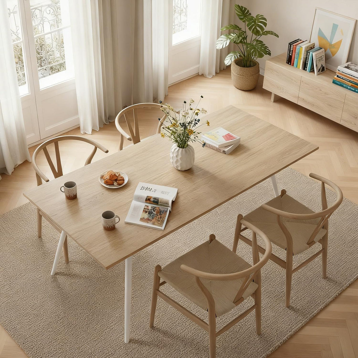 Uittrekbare Eettafel – Verlengbare Tafel – Keukentafel – Multifunctionele Tafel – Ruimtebesparende Eettafel – MDF Zandeiken Blad – Stabiel Gepoedercoat Metalen Frame – 120-160x80 cm – Voor 4-6 Personen