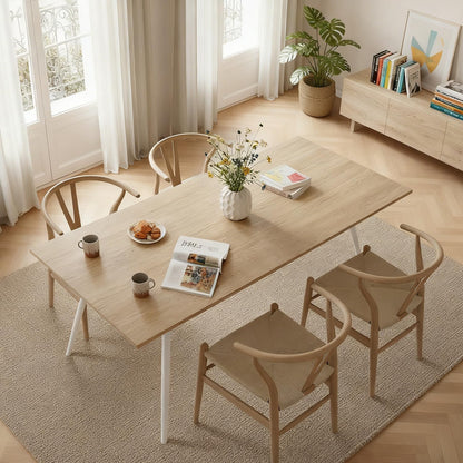 Uittrekbare Eettafel – Verlengbare Tafel – Keukentafel – Multifunctionele Tafel – Ruimtebesparende Eettafel – MDF Zandeiken Blad – Stabiel Gepoedercoat Metalen Frame – 120-160x80 cm – Voor 4-6 Personen