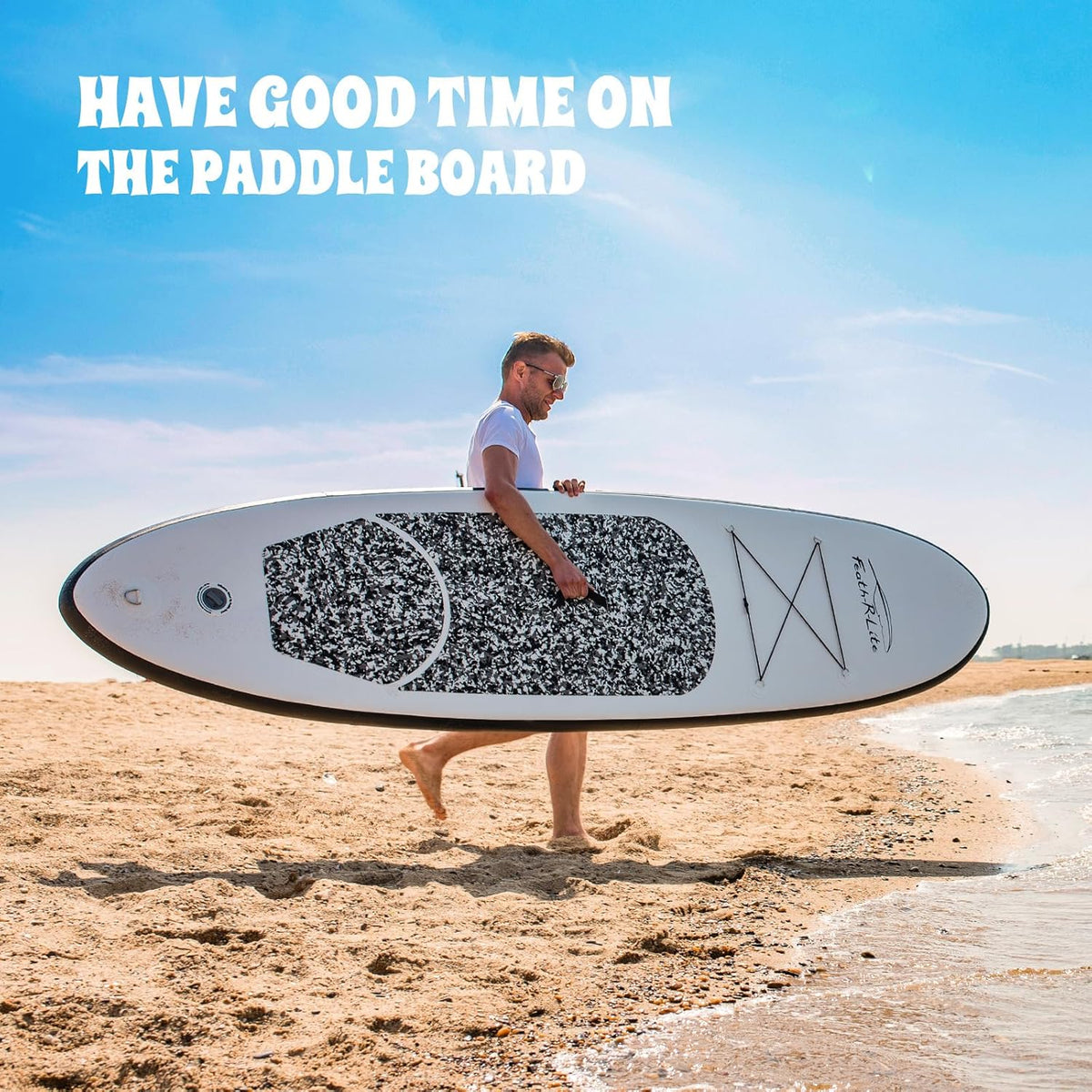 FunWater Opblaasbaar stand-up paddleboard, surfplank, SUP compleet paddleboard, accessoires, verstelbare peddel, pomp, reisrugzak, lijn, waterdichte tas, peddelboard voor volwassenen