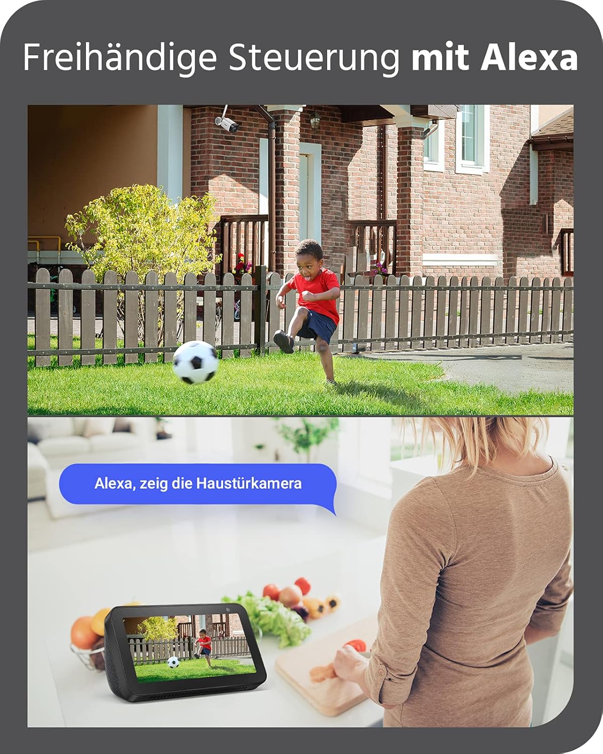 ANNKE 3MP draadloze bewakingscamera set voor buiten, 8CH 5MP NVR met 4 stuks 3MP wifi-camera's videobewakingsset met 1TB harde schijf ondersteunt audio-opname, IP66 weerbestendig, compatibel met Alexa