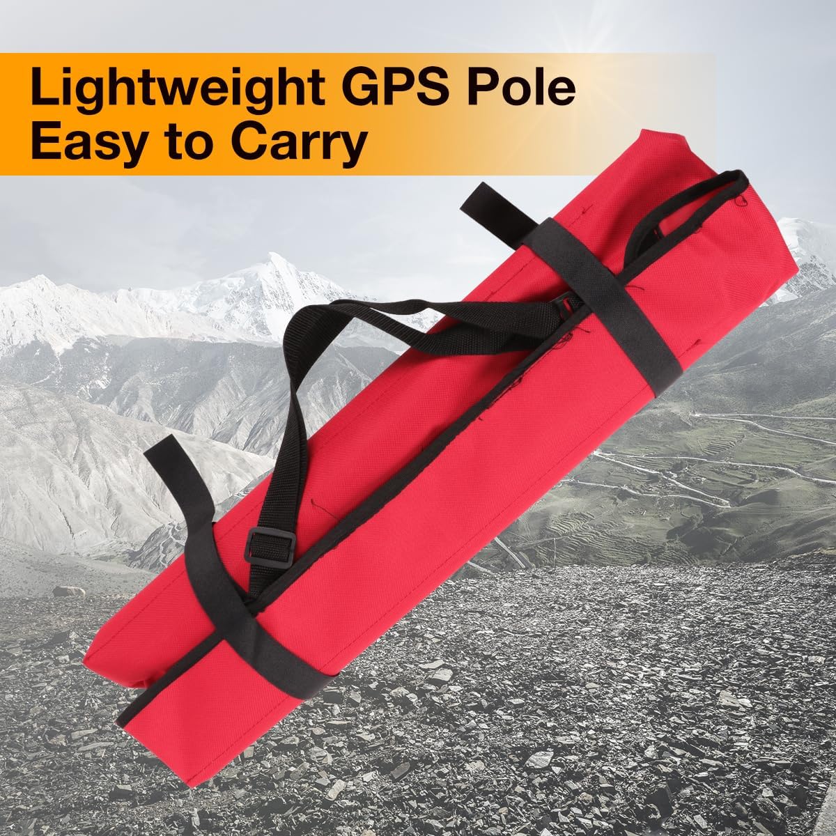 Aluminium GPS Pool, 2M Landmeetkundige Prismastok, 4 Secties GPS Rover Rod, Prismastok voor Landmeetkunde, Geel