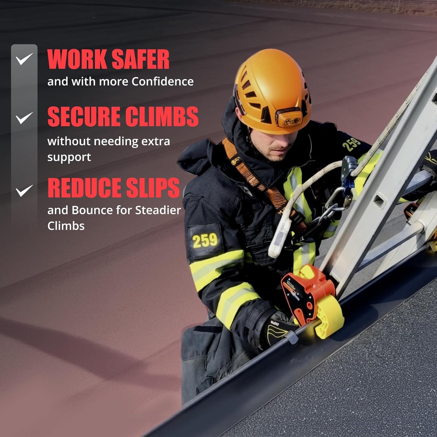Lock Jaw Ladder Grip - Ladder Veiligheidsclip - Voel u veilig op uw ladders en klim veiliger (Enkelvoudige Eenheid) (Verpakking van 1)
