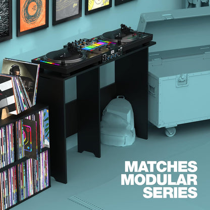 Glorious Mix Station 2: voor 2 platenspelers of cd-spelers, 1 mengpaneel tot een breedte van 14 inch of een DJ-controller met laptop, kabeluitlaten aan de voorkant en de zijplaten
