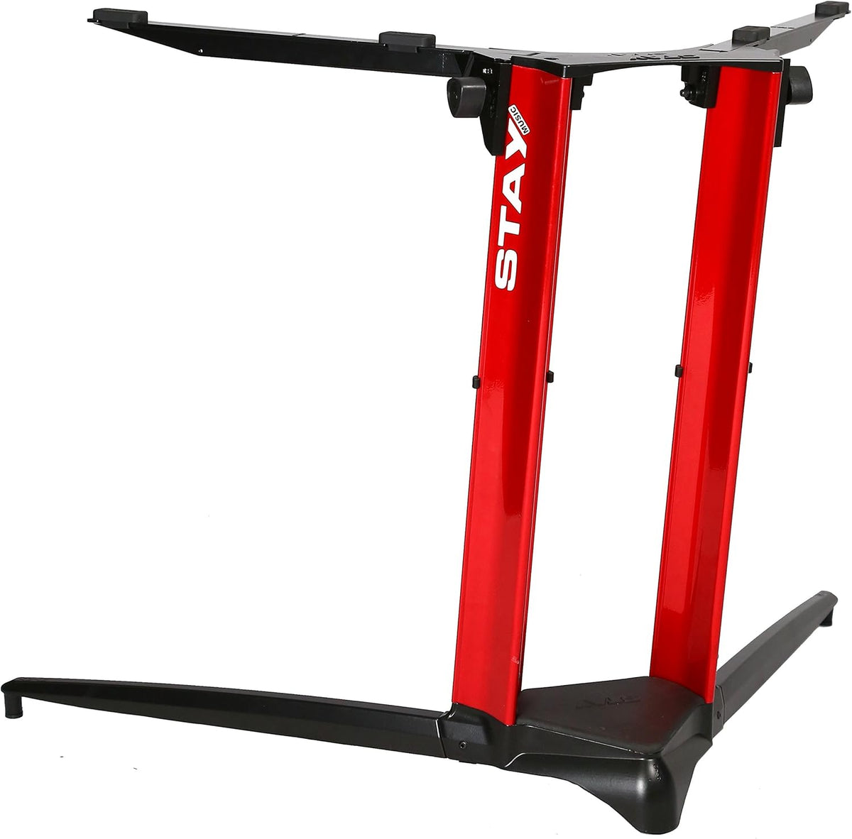 Pianostandaard Voor Zittend Spelen – Keyboardstandaard – Pianostatief – Keyboardstatief – Digitale Piano Standaard – Rood – Aluminium – Verstelbare Hoogte Tot 74 Cm En Draagkracht 65 Kg