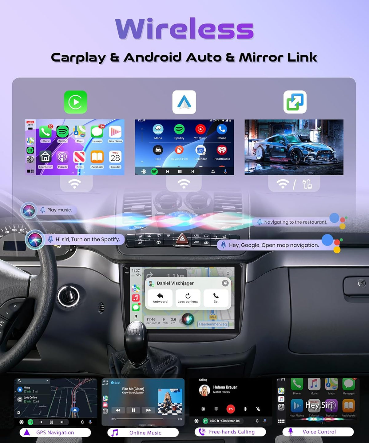 4G+64G Android autoradio voor Mercedes Benz Viano 2004-2011/Vito 2010-2015 Draadloze CarPlay Android Auto 10 inch Incell touchscreen Radio GPS-navigatie WiFi Bluetooth FM/RDS-radio EQ/USB/SWC Achterui