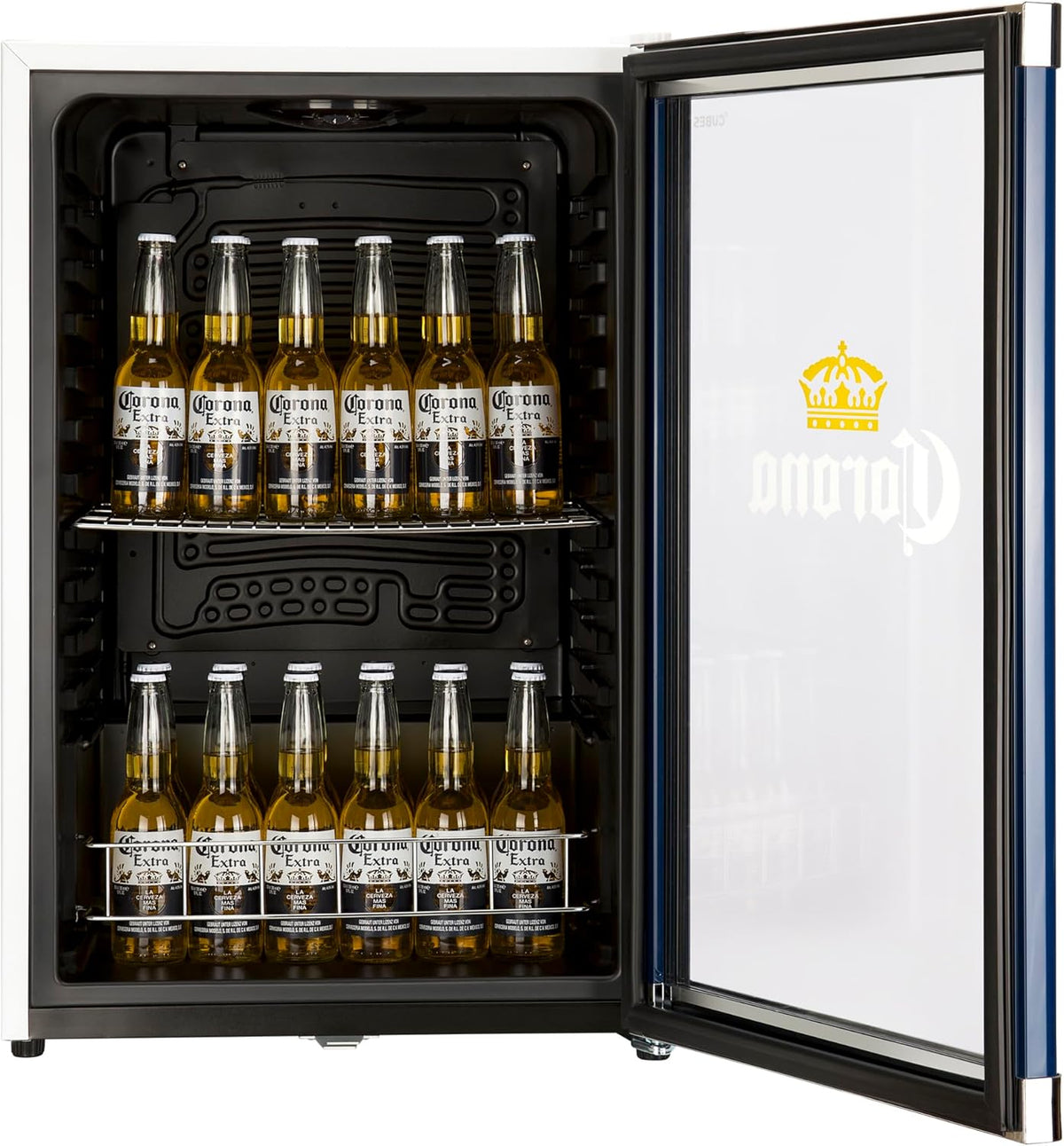 °CUBES Corona koelkast, inhoud 115 liter, met glazen deur en 4 legplanken