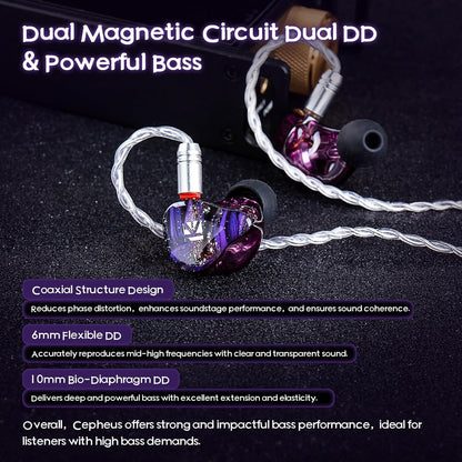 In-Ear Monitor – Bedrade Oordopjes – In-Ear Hoofdtelefoon – Oordopjes Met Kabel – HiFi Oordopjes – 16-Unit 2DD+6BA – Krachtige Bas