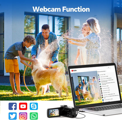 4K Videocamera – Camcorder – Vlogcamera – YouTube Camera – Digitale Camera – 18x Digitale Zoom – 3 Inch 270° Draaibaar Scherm