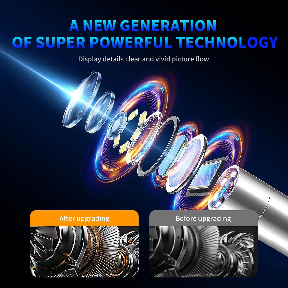 Y400 endoscoop met licht, Borescope inspectiecamera 4,3 inch LCD-scherm met 6 LED-verlichting, IP67 waterdichte endoscoop met 1,0 m semi-stijve slangcamera