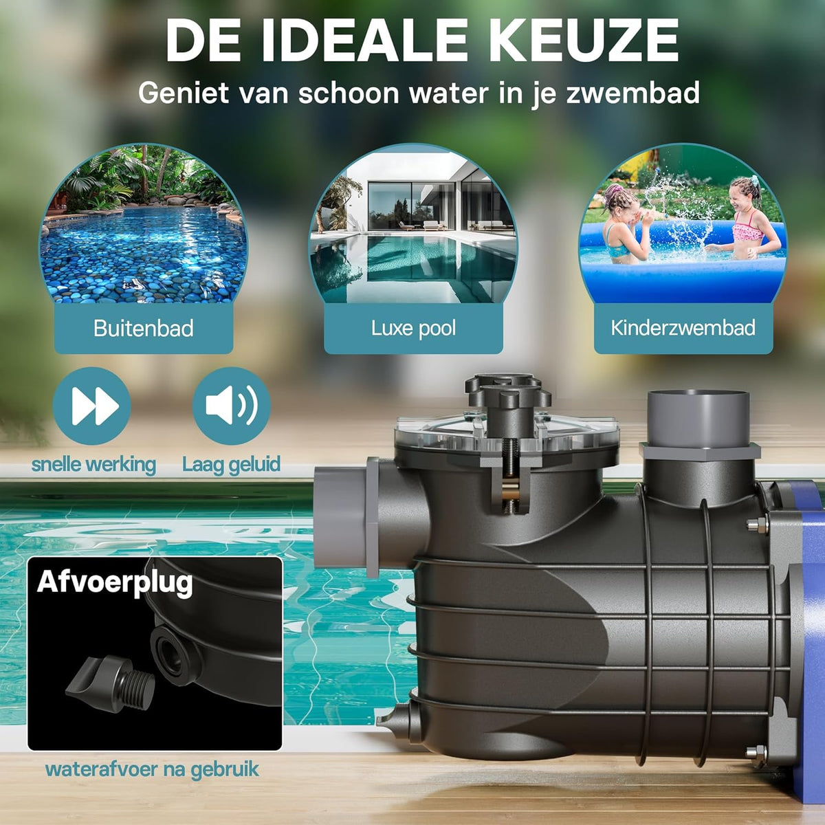 Poolpomp 11700 l/h 250 W zwembadpomp filterpomp circulatiepomp pool