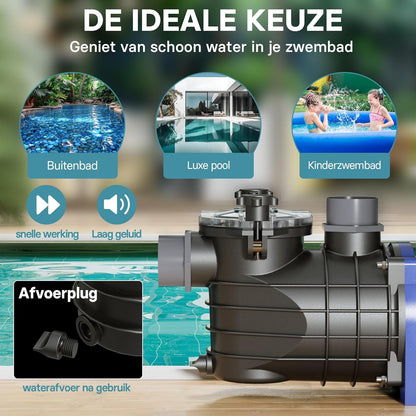 Poolpomp 11700 l/h 250 W zwembadpomp filterpomp circulatiepomp pool