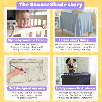 SnoozeShade Voor babybedden, verduisterende luifel en overtrek voor babybedden (voor waarvoor een matras van 140 cm x 70 cm nodig is), luchtdoorlatend netweefsel voor katten en muggennet voor