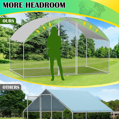 Ikodm Chicken Coop Outdoor Play 3 x 4 x 2 m XXL Chicken Coop with Door and Latch Waterproof Oxford Fabric Chicken Coop for Small Animals and Small Animals with Net