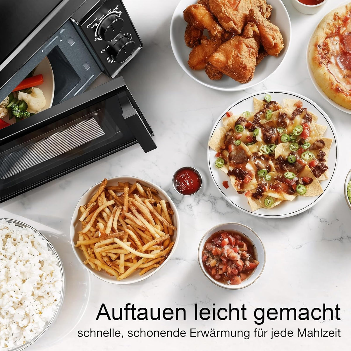 Galanz Solo-magnetron 20 l P70T20L-VB, 700 W magnetron met 6 standen, 0 tot 30 minuten timer, eenvoudige reiniging met glazen draaiplaat (zwart)
