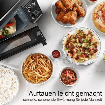 Galanz Solo-magnetron 20 l P70T20L-VB, 700 W magnetron met 6 standen, 0 tot 30 minuten timer, eenvoudige reiniging met glazen draaiplaat (zwart)