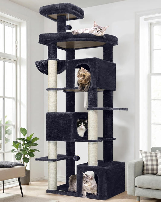Kattenboom – Krabpaal – Kattenmeubel – Klimmeubel – Speelboom – 203 cm Hoog – Drie Grote Kattenhuisjes