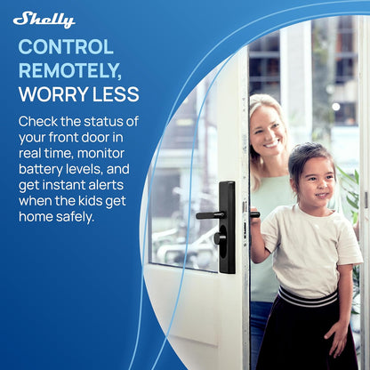 LOQED Touch Smart Lock Deurslot, zwart, elektronisch deurslot, voordeur, 256 bit encryptie, Smart Home huisdeurslot + smartphone-app, slim deurslot, elektrisch