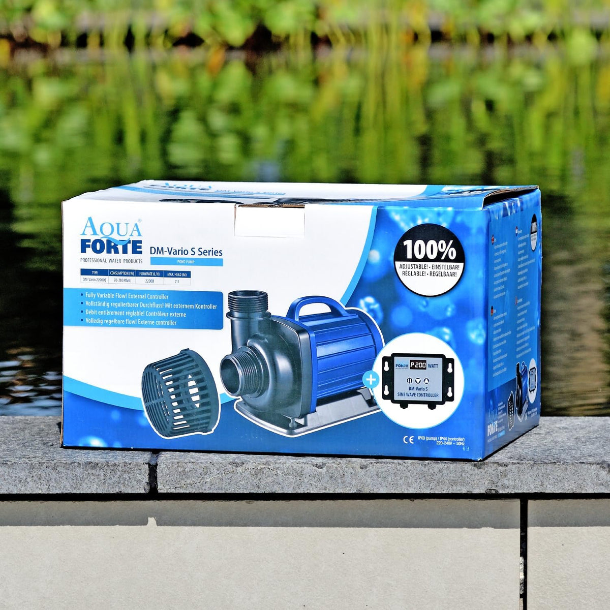 AquaForte RD800 Filter-/vijverpomp DM-10.000 Vario S, 34-85W, opvoerhoogte 5,5m, regelbaar met externe controller. Ideaal als vijverpomp of als beeklooppomp