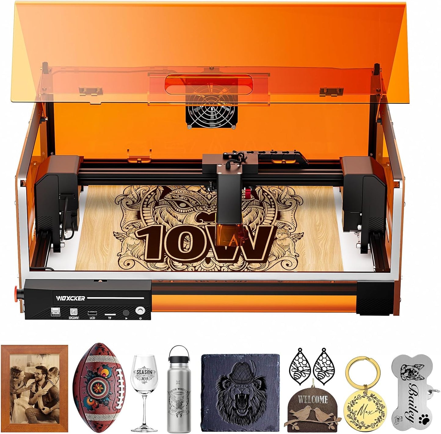 L2 MAX 10W lasergraveermachine met opbergkoffer, CNC-graveermachine, uiterst nauwkeurig lasergraveren vanaf 0,01 mm en snijden in hout, roestvrij staal en glas