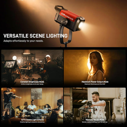 GVM SD700B 700W led-videolamp, studiolamp met Bowen-montage, 29100 lux/m fotografie-verlichtingsset met standaardafdekking, continue uitgangsstudio-verlichting voor films, uitzendingen, CRI 97+, 2700