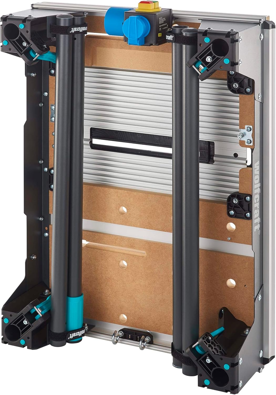wolfcraft MASTER cut 2200 I 6907000 4-in-1 machinetafel voor gebruik als tafelcirkelzaag, decoupeerzaagtafel, werkstation en optioneel als freestafel