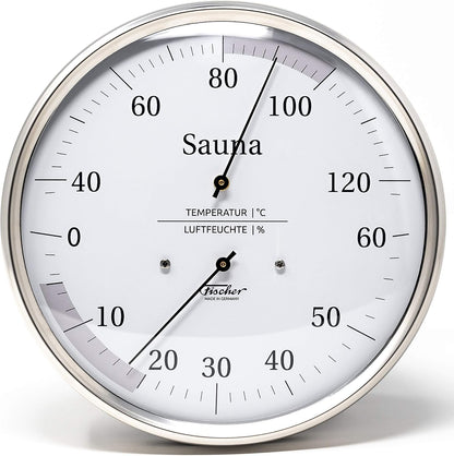 Fischer Sauna Thermohygrometer, roestvrij staal, Multi kleur, One Size